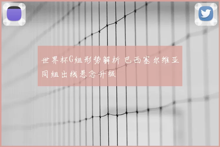 世界杯G组形势解析 巴西塞尔维亚同组出线悬念升级